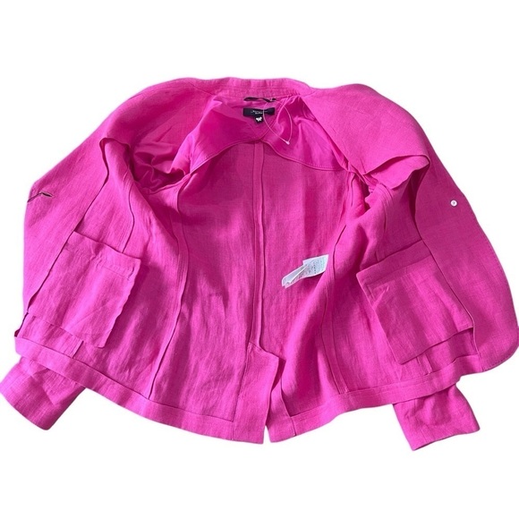 WEEKEND MAX MARA Nalut Linen Canvas Single Breast Blazer Size 8 Fuchsia $575 NWT - Picture 11 of 16
